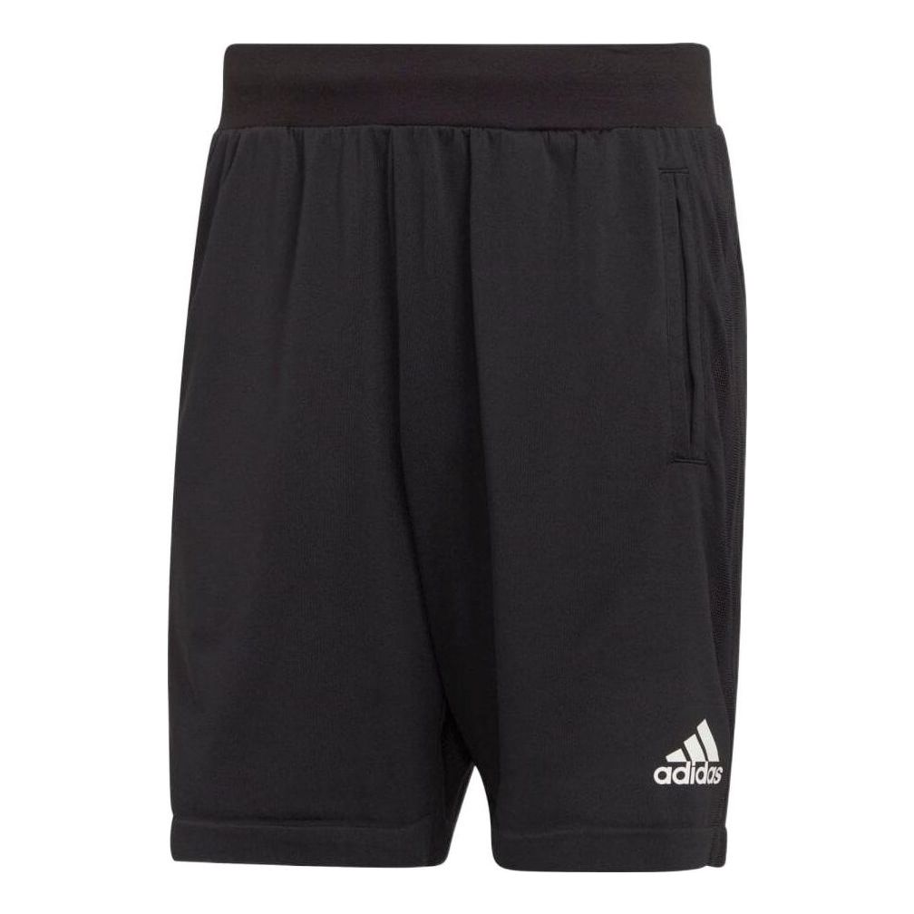 Men's adidas Logo Printing Sports Straight Shorts Japanese Version Black HF4738