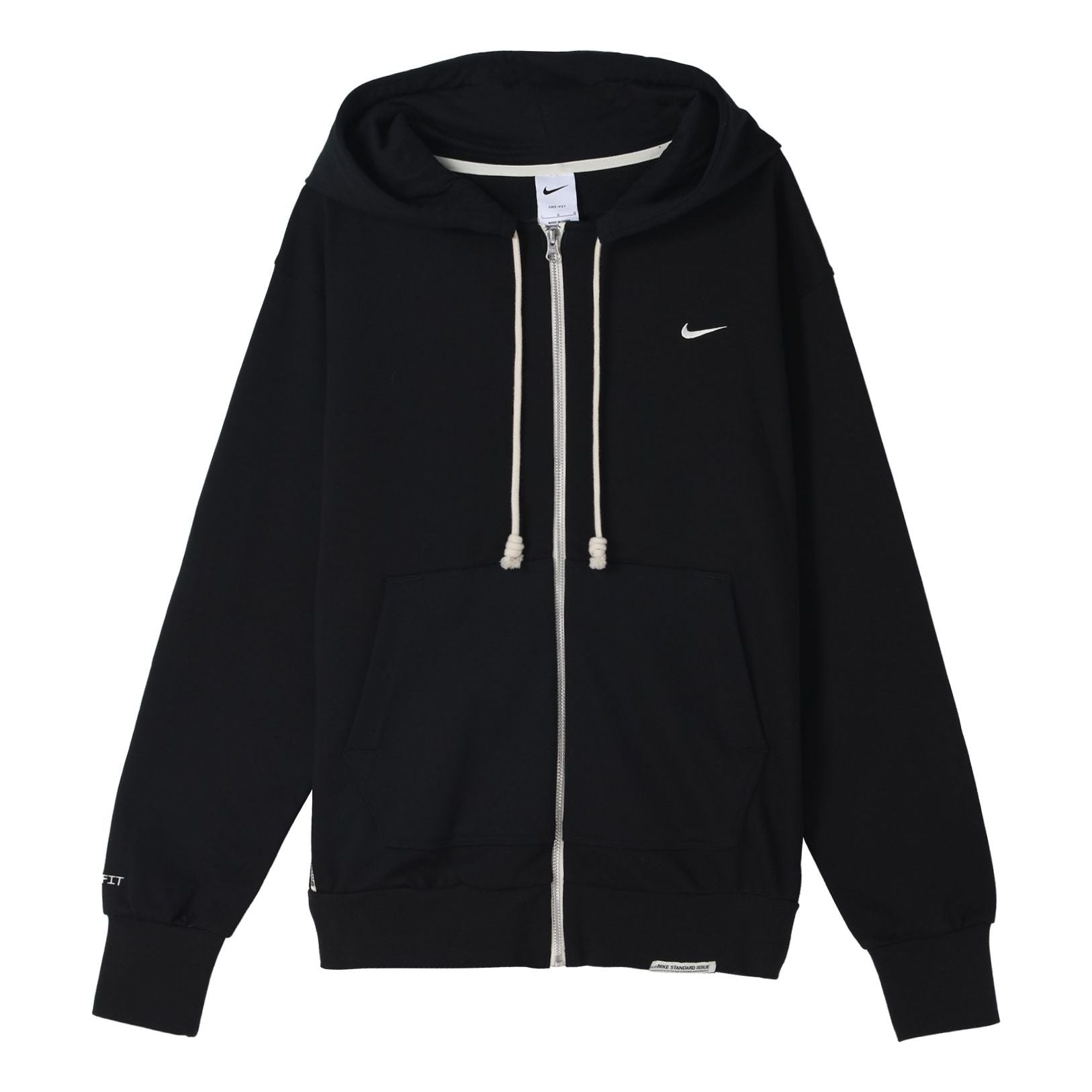 Men's Nike Solid Color Printing Logo Zipper Hooded Running Gym Jacket Black DQ5817-010