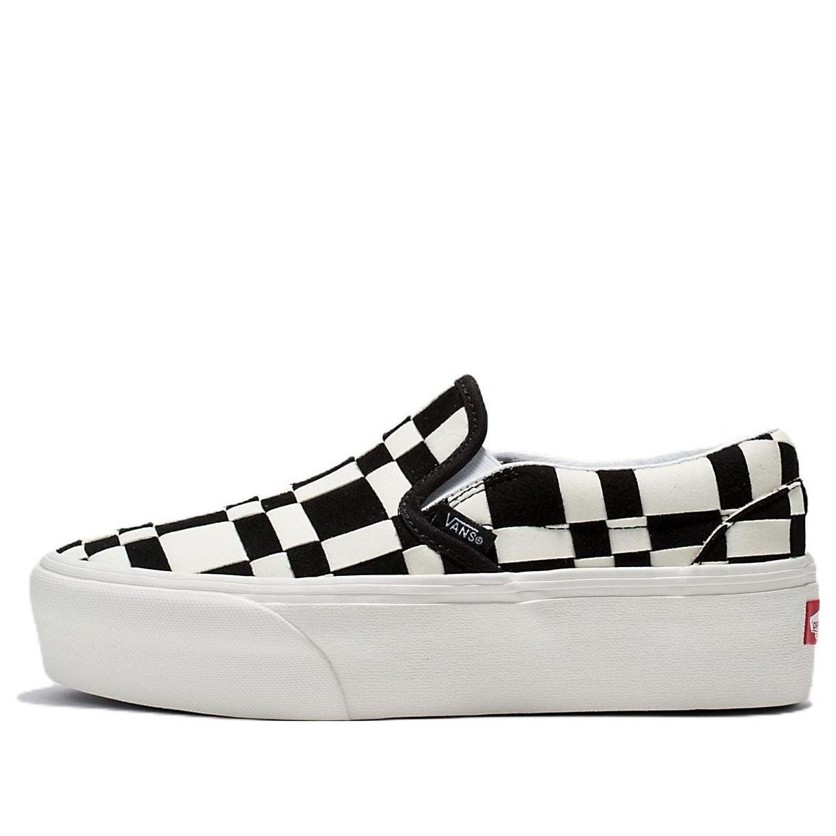 Vans Slip-On Woven Check Classic Stackform 'White Black' VN0A7Q5RBZW