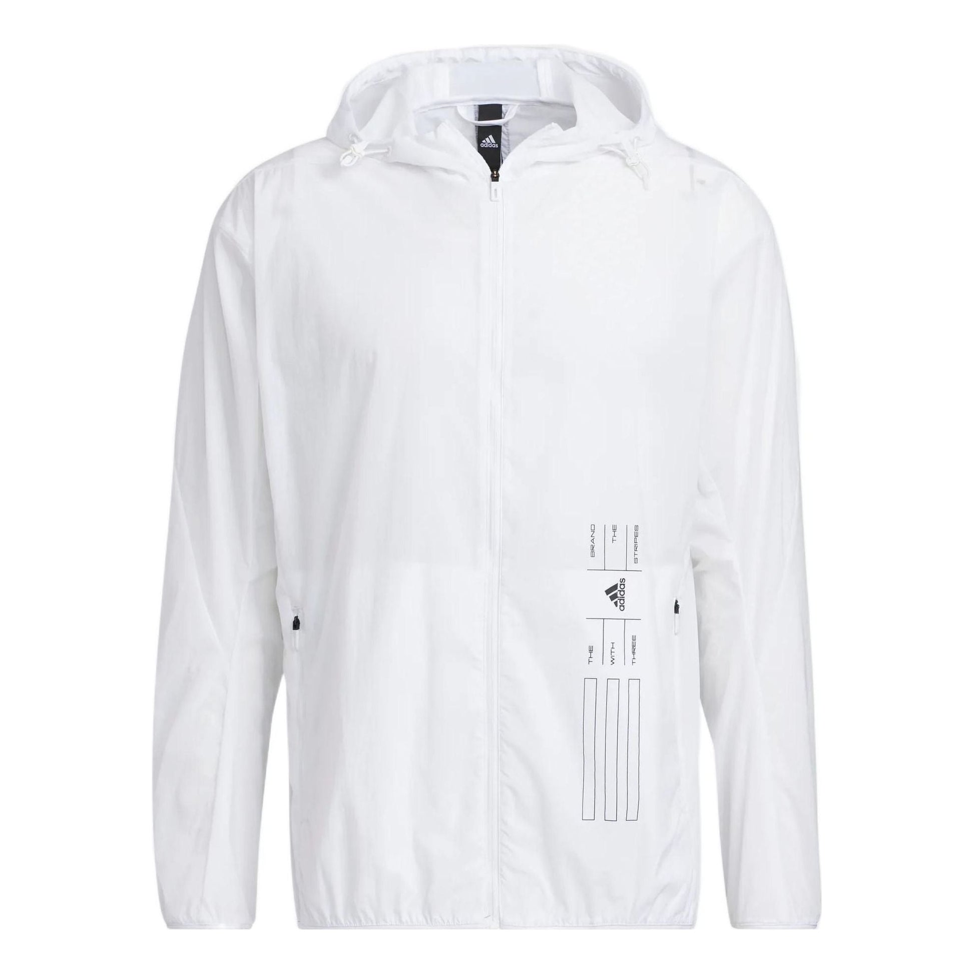 adidas Th Lite Wvjk Solid Color Sports Hooded Jacket White HE9917