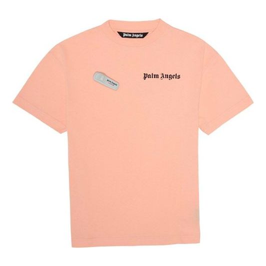 Men's PALM ANGELS New Basic Tee Chest logo Short Sleeve Pink PMAA001R204130012288