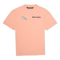 Men's PALM ANGELS New Basic Tee Chest logo Short Sleeve Pink PMAA001R204130012288