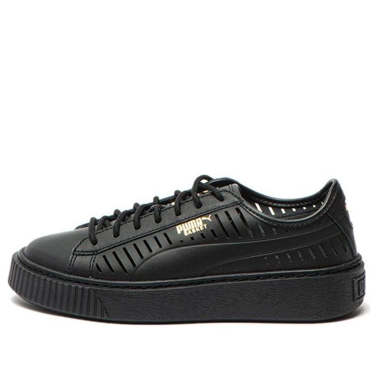 (WMNS) PUMA Basket Platform Summer Casual Shoes Black 365190-02