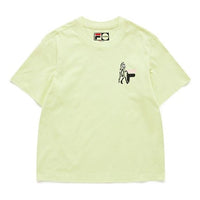FILA FUSION Funny Printing Loose Sports Knit Short Sleeve Yellow T11W125111F-YE