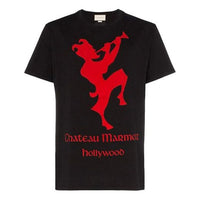 Gucci Back Flowers Printing Short Sleeve Unisex Black T-Shirt 493117-XJALD-1206