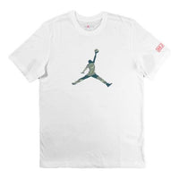 Air Jordan City Of Flight Flying Man Printing Short Sleeve White AT9180-100