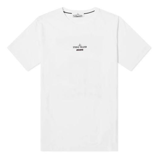 STONE ISLAND Archivio Print Tee Back Pattern Short Sleeve Unisex White 72152NS92-V0001