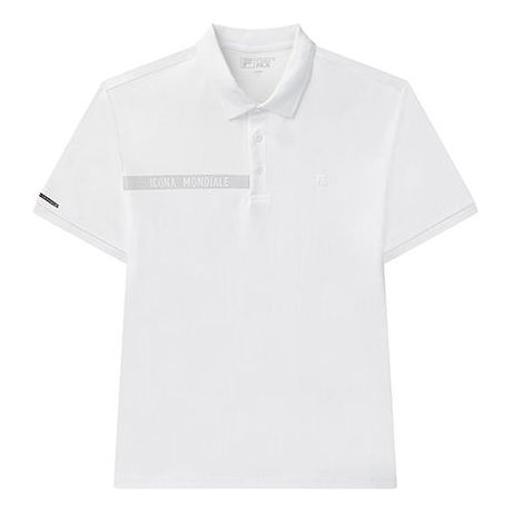 Men's FILA Logo Sports Knit White Polo Shirt F11M038125F-WT