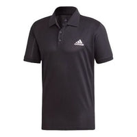 adidas Tennis Sports lapel Polo Shirt Black FK0743