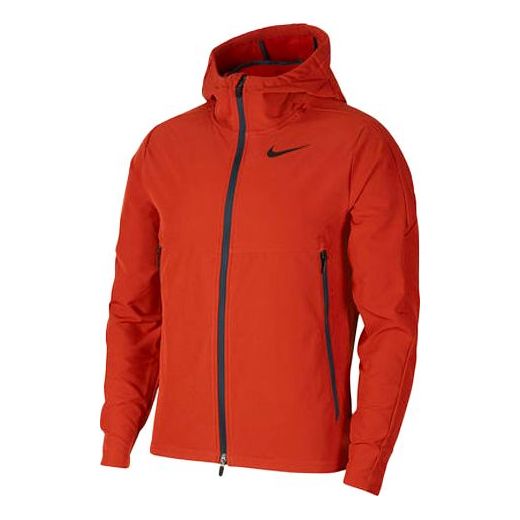 Nike Logo Woven Casual Training Hooded Jacket Orange CU7347-895