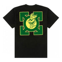 Off-White SS21 Green Arrow Cartoon Short Sleeve Loose Fit Black OMAA038S21JER0111055