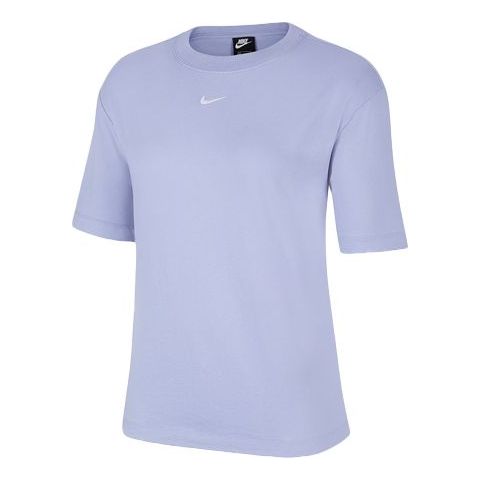 (WMNS) Nike Solid Color Round Neck Short Sleeve Purple Light purple DJ2789-571