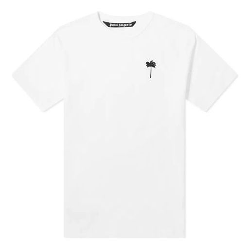 PALM ANGELS Palm Logo Tee Chest Brown logo Short Sleeve White PMAA038R207520280210