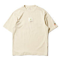 Jordan Label Back Round Neck Short Sleeve T-Shirt Men's Light Beige DV7029-234