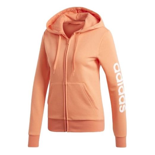 (WMNS) adidas Logo Printing Hooded Jacket Pink EI0659