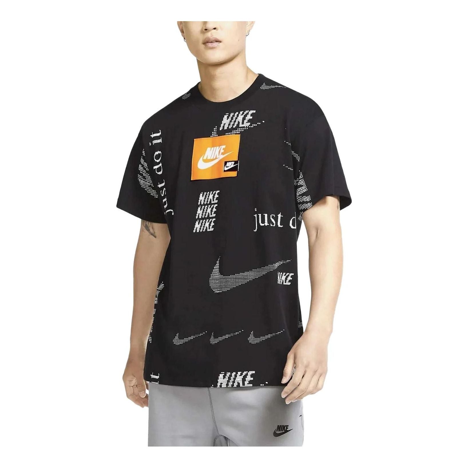 Nike Sportswear Logo Print T-Shirt 'Black' CW0377-010