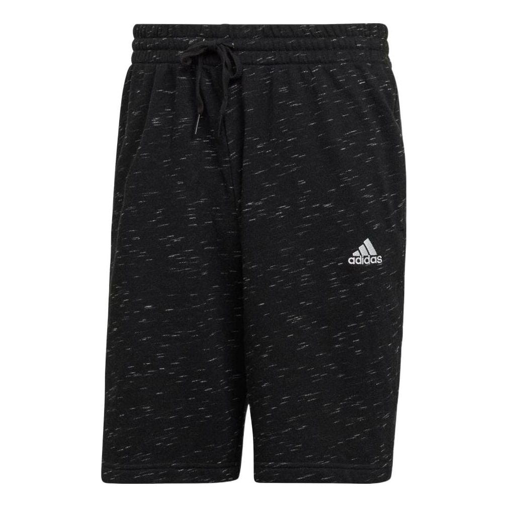 Men's adidas Spot Logo Printing Drawstring Lacing Sports Shorts Japanese Version Black HE1804