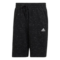Men's adidas Spot Logo Printing Drawstring Lacing Sports Shorts Japanese Version Black HE1804