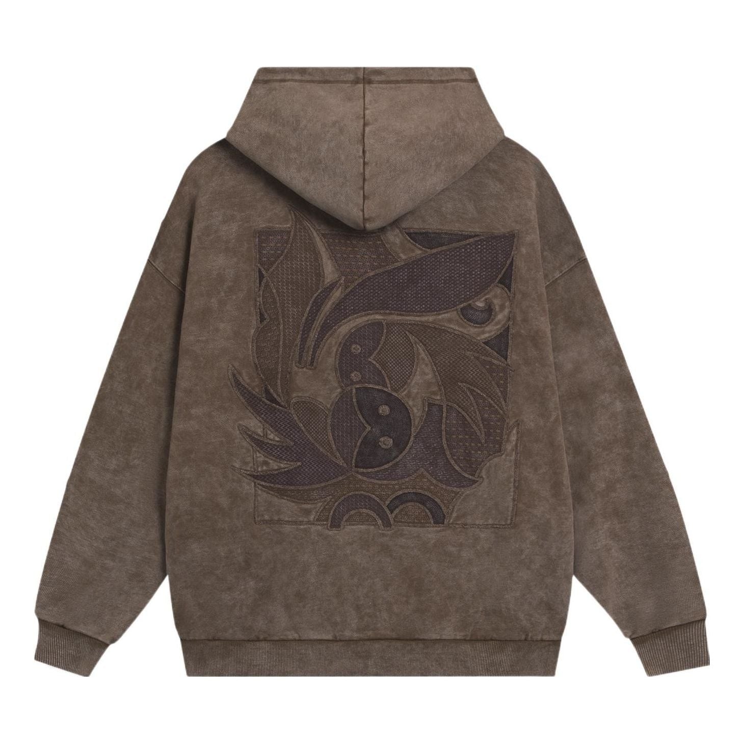 Li-Ning Embroidered Logo Washed Hoodie 'Brown' AWDSD13-2