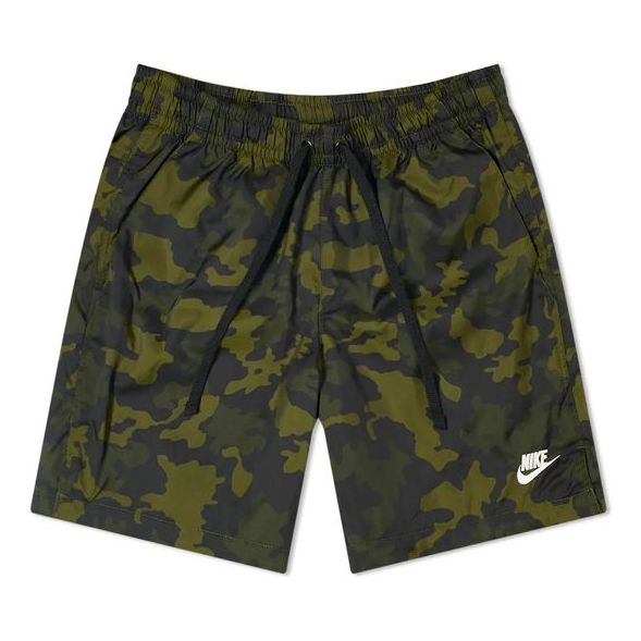 Nike Woven Camo Short Camouflage Drawstring Sports Shorts Green CJ4550-331