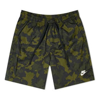 Nike Woven Camo Short Camouflage Drawstring Sports Shorts Green CJ4550-331