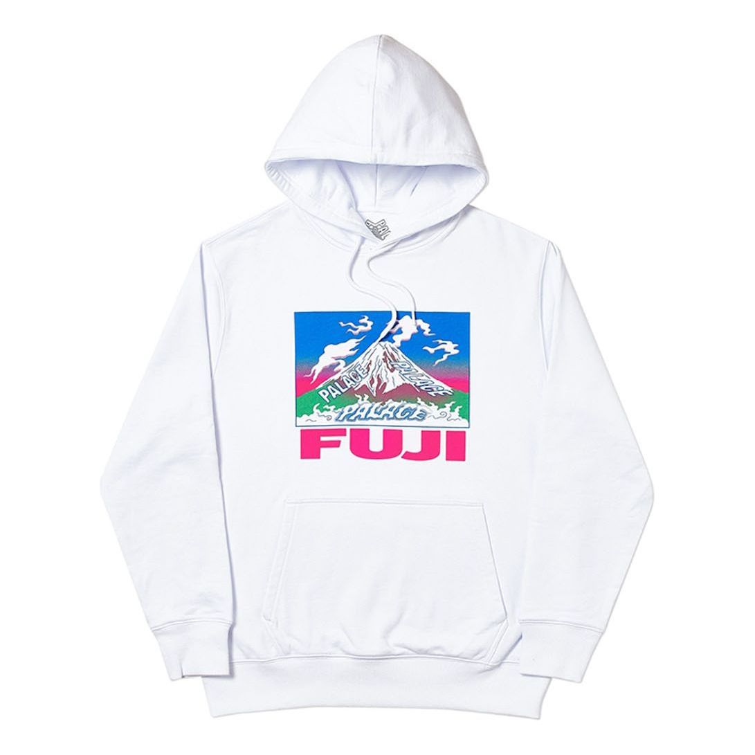 PALACE Fuji Hood White Chest Pattern Printing Unisex P18FW002