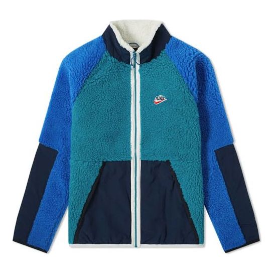 Nike Heritage Sherpa Jacket Multicolor Splicing Blue BV3720-381