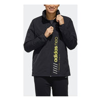 adidas neo M Faves Wint Wb Printing Logo Stand Collar Windbreaker Jacket Black FU1034