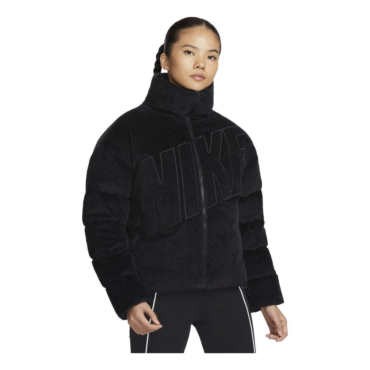 (WMNS) Nike Sportswear Essential Therma-FIT Oversize Corduroy Down Jacket 'Black' FD8214-010