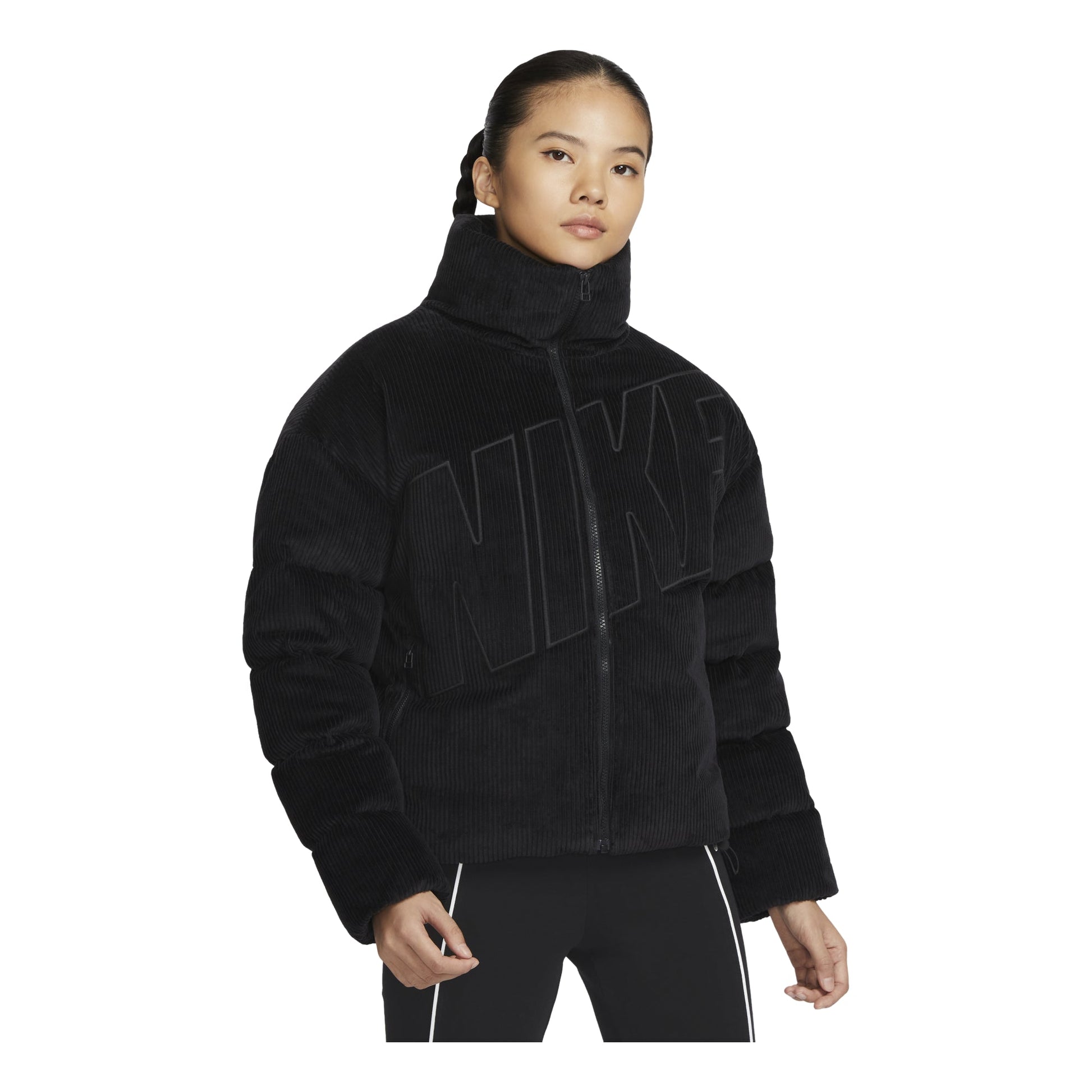(WMNS) Nike Sportswear Essential Therma-FIT Oversize Corduroy Down Jacket 'Black' FD8214-010