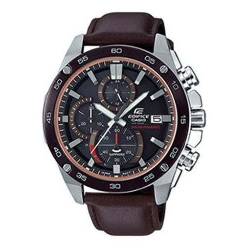 CASIO Waterproof EDIFICE Sapphire Crystal Solar Powered Mens Brown Analog EFS-S500BL-1AVUPRD