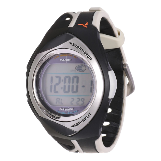 Men's CASIO Irregular Contrasting Colors Sports Gym Resin Strap Black White Gym Watch Mens BlackWhite Digital STR-200-1VDF
