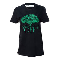 (WMNS) Off-White Cotton Short Sleeve Black OWAA049F19B070681040