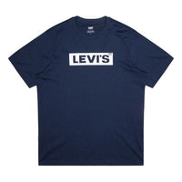 Men's Levis BOX Logo Short Sleeve Navy Blue 85785-0010