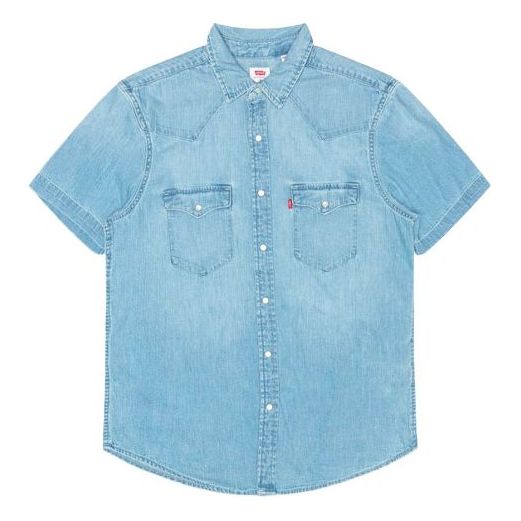 Men's Levis Pocket Denim Short Sleeve Shirt Denim 86626-0001