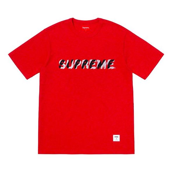 Supreme SS19 Shatter Tee Red Alphabet Printing Short Sleeve Unisex SUP-SS19-006