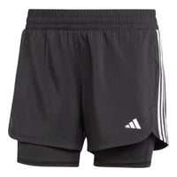 (WMNS) adidas 2 in 1 Pacer Shorts Asia Sizing 'Black' JJ3116