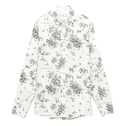 Off-White Paperclip Print Long Sleeve Shirt OMGA138F20FAB0050110