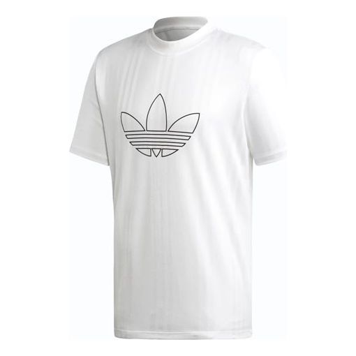 adidas originals Outline Jersey Sports Round Neck Short Sleeve White ED4684