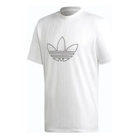 adidas originals Outline Jersey Sports Round Neck Short Sleeve White ED4684