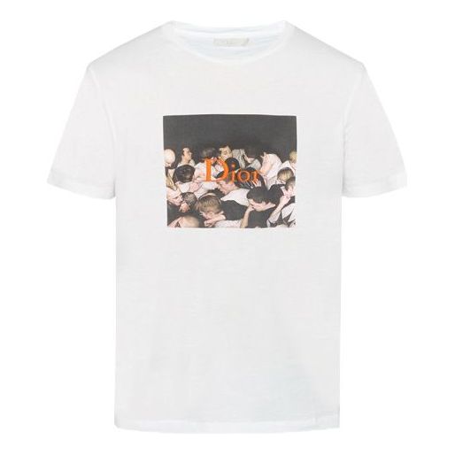 DIOR Portrait Print Crewneck For Men White 733J603WI114-089