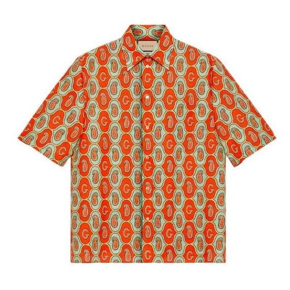Gucci Cotton Linen G Paisley Shirt 'Orange' 653979-ZAGQ1-7192