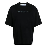 Off-White FW21 Round Neck Alphabet Printing Short Sleeve Loose Fit Black OMAA120F21JER0121084