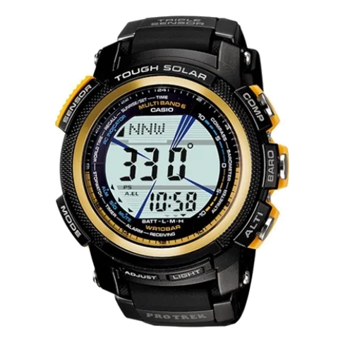 Men's CASIO Protrek Series Solar Power Movement 100m Waterproof Resin Stainless Steel Case Watch Mens PRW-2000A-1D