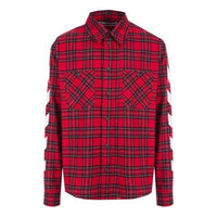 Off-White SS21 Plaid flannel Long Sleeves Shirt Loose Fit Red OMGA133S21FAB0012501
