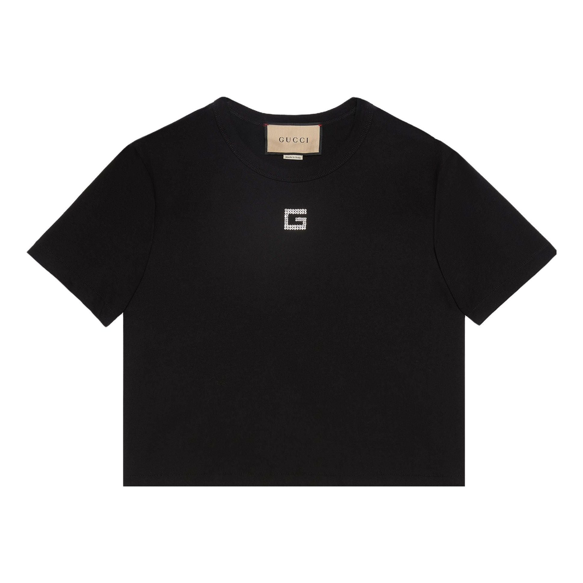 (WMNS) Gucci Cotton jersey T-shirt 'Black White' 764971-XJF1K-1043