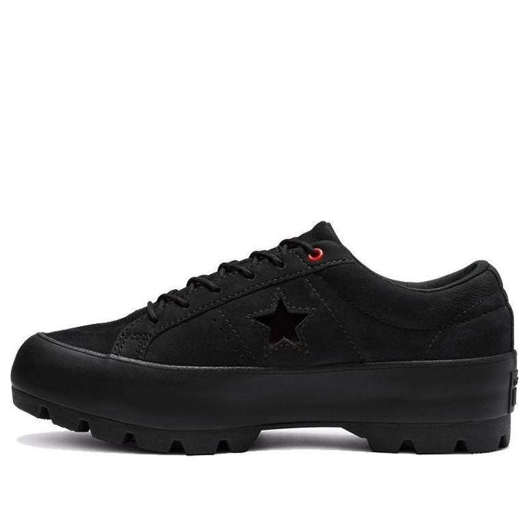 (WMNS) Converse One Star Lugged Low Top Sponge Cake Thick Sole Black 565064C