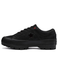 (WMNS) Converse One Star Lugged Low Top Sponge Cake Thick Sole Black 565064C