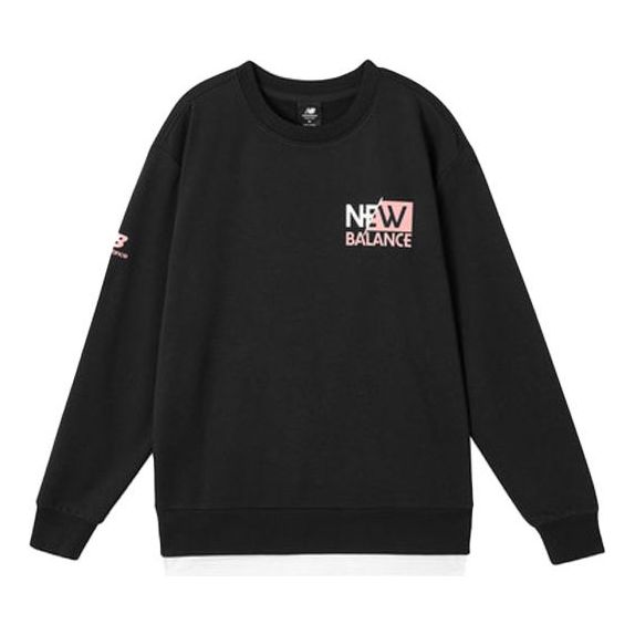 New Balance Men's New Balance Alphabet Printing Round Neck Sports Pullover Black AMT11314-BK