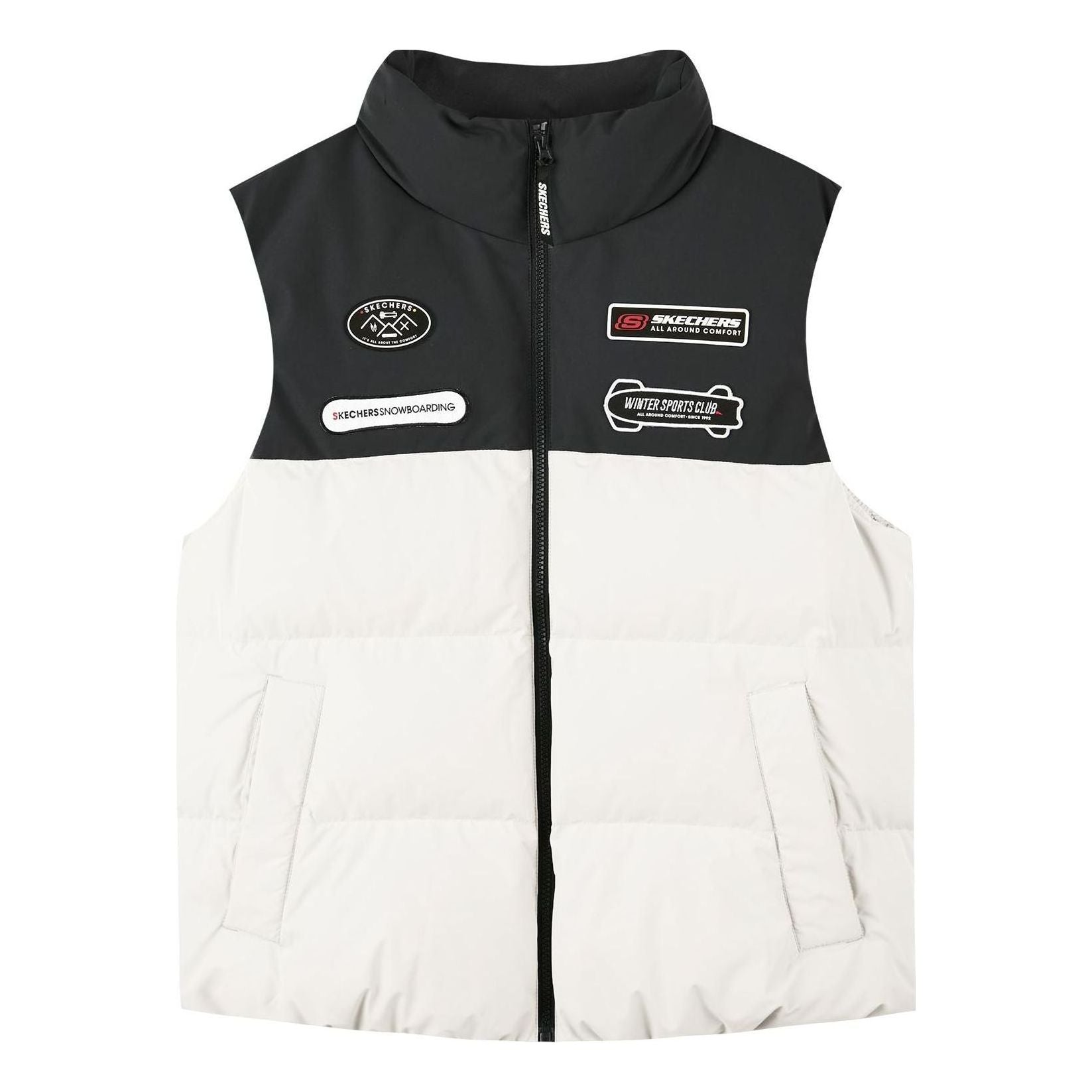 Skechers Casual Fashion Down Vest 'Black White' L422M095-0074